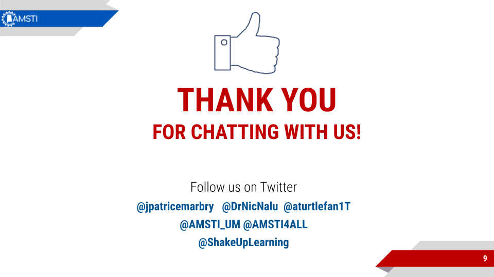 #UMSUL2020 Thank you for chatting and we hope to see you at our Zoom discussion Thursday evening.