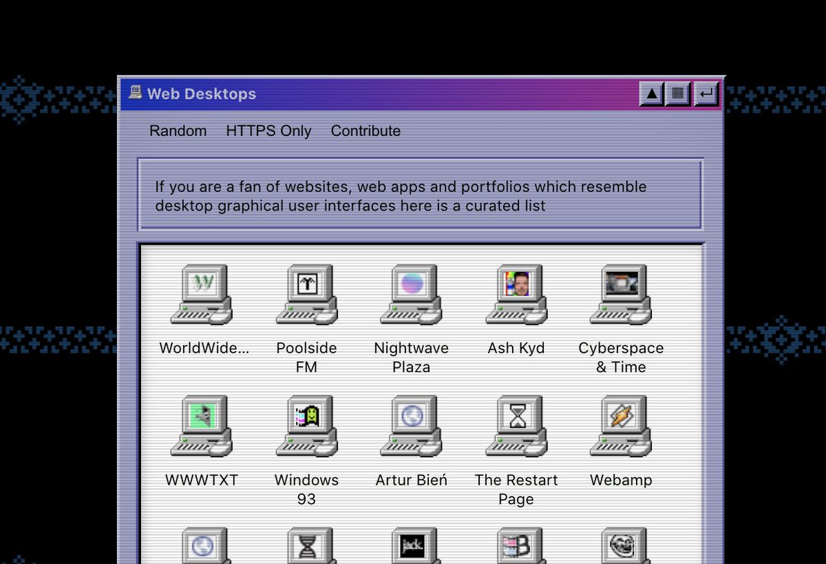 the_indie_web's tweet photo. Simone's Web Desktops collection is the nostalgia explosion that will get you through the day https://t.co/gbtTVdK7av via @syxanash https://t.co/JIPX0ufA8w
