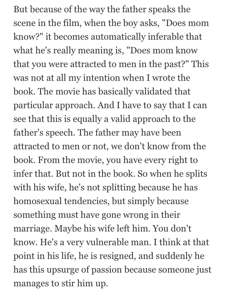 when i interviewed andré aciman last year, i asked him about the different readings of /that/ speech. all interpretations (of the film) are valid!   #film4cmbyn  https://www.gq.com/story/the...