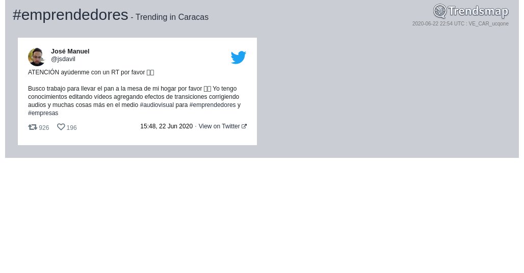 #emprendedores es ahora una tendencia en #Caracas

trendsmap.com/r/VE_CAR_ucqone