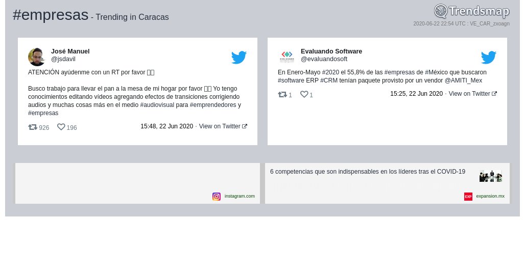 #empresas es ahora una tendencia en #Caracas

trendsmap.com/r/VE_CAR_zxoagn
