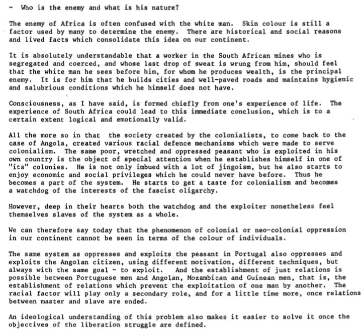 Who is the enemy, what is our objective" by Agostinho Neto of Angola 