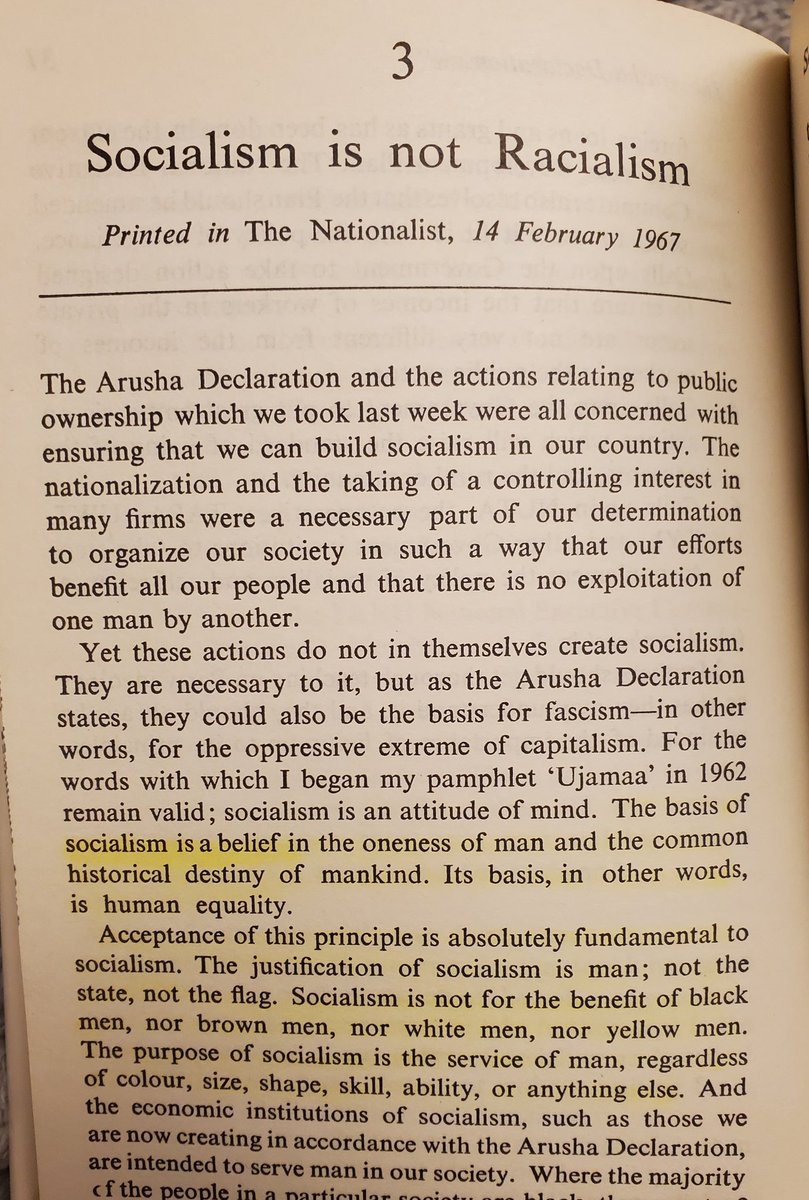 The basis of Socialism as defined by Julius Nyerere 