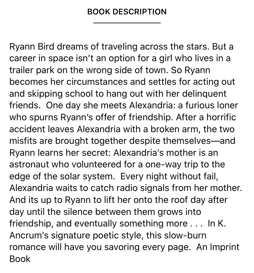 the weight of the stars by k. ancrum!! slow burn sapphic romance and space 
