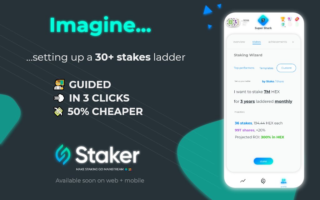 StakerApp's tweet photo. Imagine how easy staking could be if you could...
Do it on the go
Learn from the best stakers
Save on fees
#SwiftSmartSimple https://t.co/ASU1eKvJ4V
