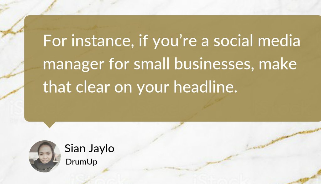 drumupio's tweet image. Therefore, hire a photographer who can make you look like yourself—only better.

Read the full article: Top 5 LinkedIN Profile Optimization Hacks for Social Media Management Jobs
▸ lttr.ai/S2UW

#Socialmediamanager #Linkedinprofileoptimization