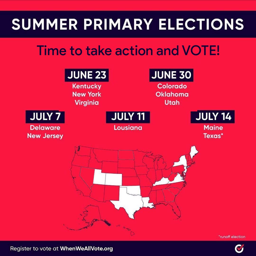JanetJackson's tweet photo. Hey u guys, Summer election season is here. Time to take action and VOTE. If you aren’t registered yet, now is the time to do it so your voice is heard. Kentucky, New York and Virginia tomorrow (6/23) is your day! More info @WhenWeAllVote ✊🏾🤎 https://t.co/DecefiQgEl