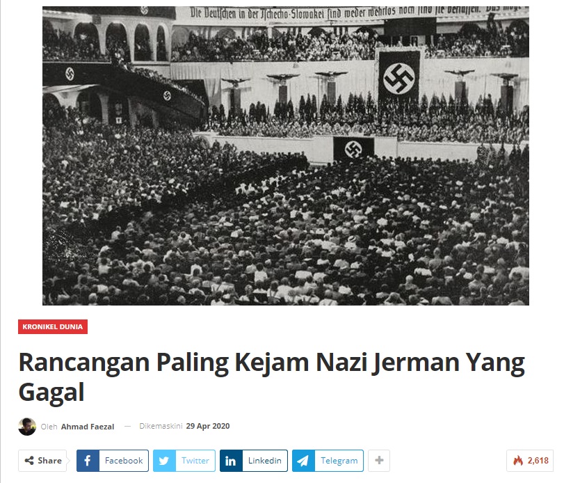 Kami masih gigih melawan puak-puak Kanan Jauh ni di FB. Sebab tu korang akan perasan artikel-artikel kami mengenai Nazi dan keburukan mereka banyak dinaikkan. Contohnya macam dalam foto2 ini. Kau rasa kenapa kami banyak naikkan pasal Nazi? Sebagai bentuk perlawanan kepada mereka.