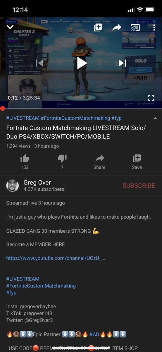 GregOver3's tweet image. Man I wish I could stream early everyday lol  nearly 1.3k views and over 150 likes in 3 hrs 25 minutes #FortniteSeason3 #CustomMatchmaking