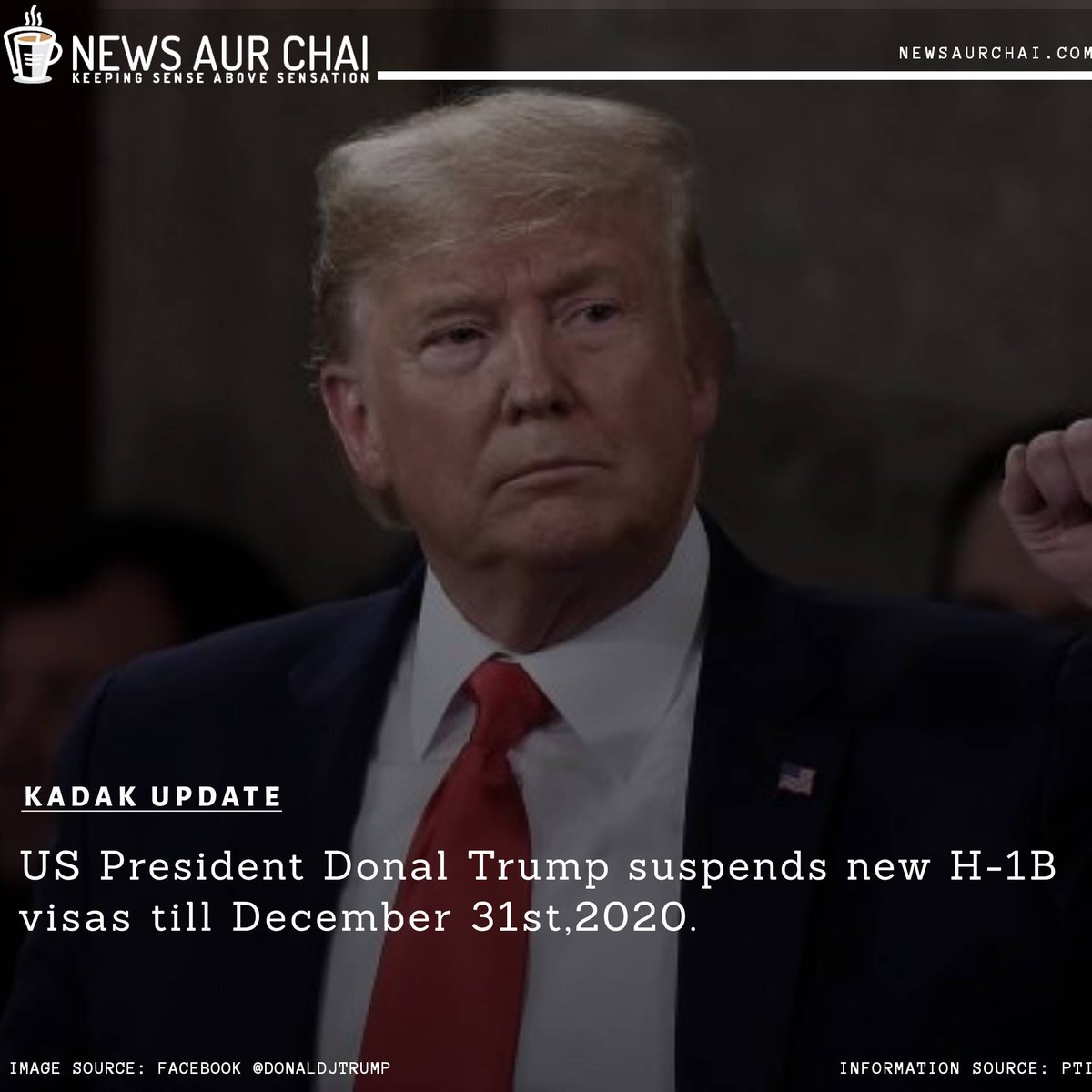 NewsAurChai's tweet photo. The proclamation that comes into effect on June 24, is expected to impact a large number of Indian IT professionals &amp; several American &amp; Indian companies who were issued #H-1B visas by the #US government for the fiscal year 2021 beginning October 1.
-
#NACKadakUpdate #NAC #News https://t.co/CKhaaVKCPC