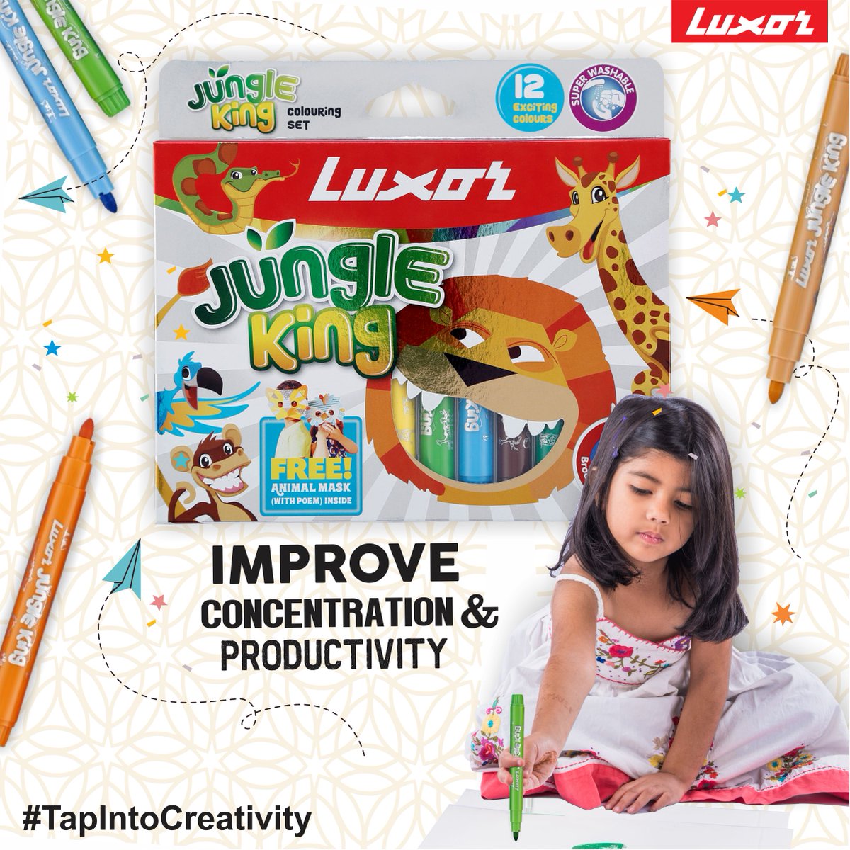 LuxorIndia's tweet photo. Colouring develops concentration and focus skills that help children in the longer term.
Below is the link for you to know more about our products
https://t.co/rgrtr2g0UV
#TapIntoCreativity #LuxorColours #LuxorIndia https://t.co/Q3fulWBxj7