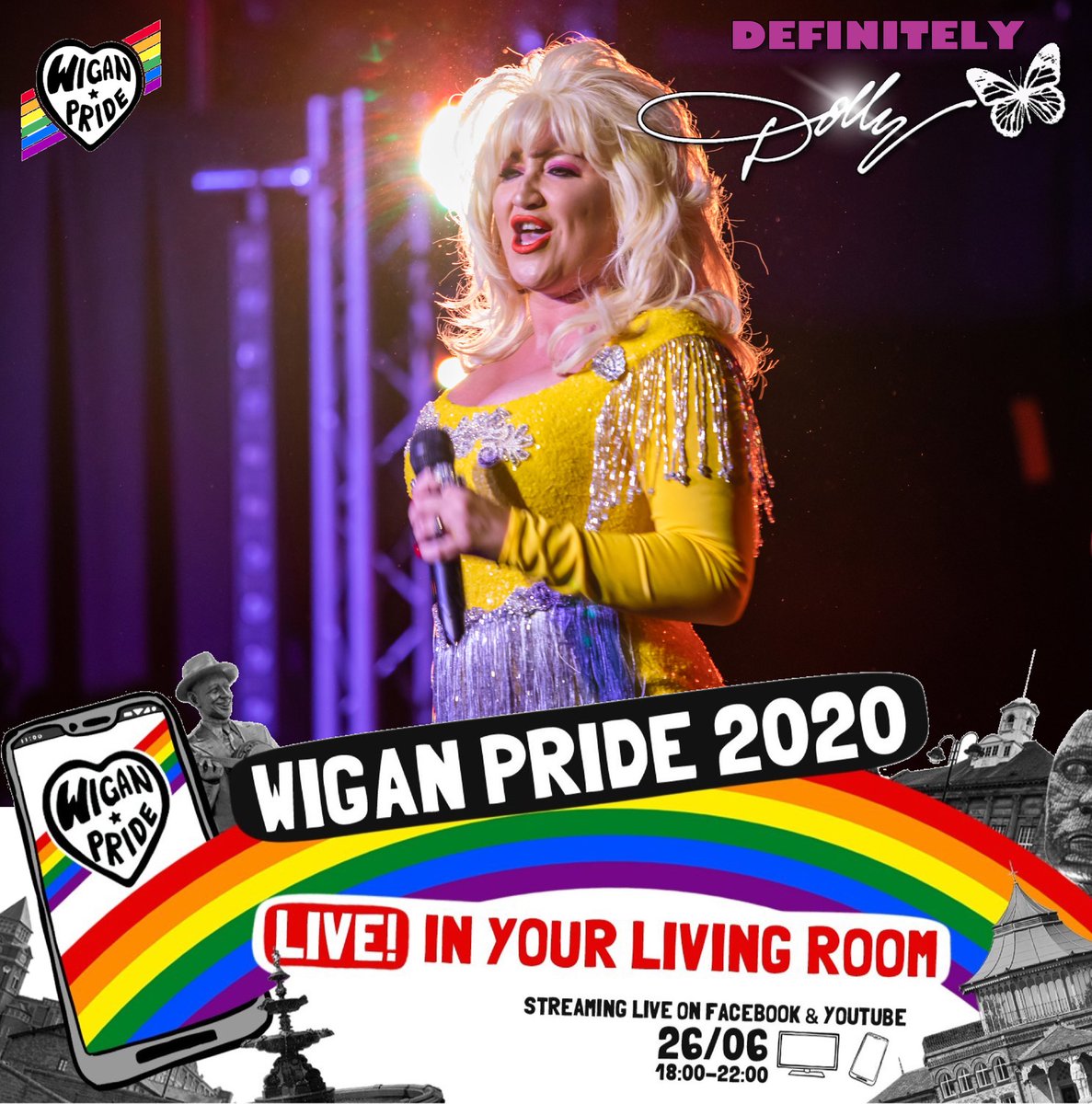 DefinitelyDolly's tweet photo. The lockdown won't dull your sparkle, stand tall, stand proud &amp; stand together 🌈 
So no matter where you are or what your doing celebrate this Friday!! 
#dollypartontribute #definitelydolly #9to5 #love #motivation #standout #pridemonth 💞
#wiganpride #pridemonth #loveislove https://t.co/zMWawQQfJ1