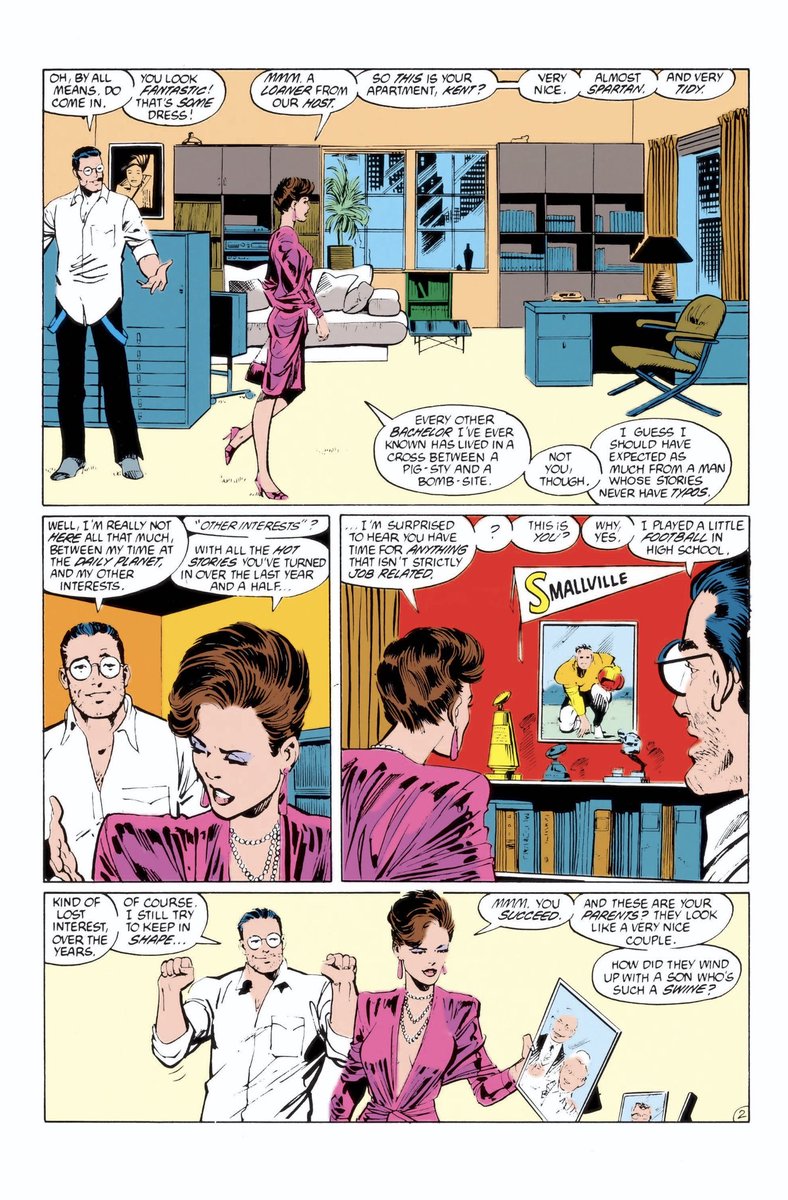 More of the long lost Clark vs Lois dynamic I love. I fully own the possibility that I might be the minority on this, but I wince when I see Lois Lane in a kitchen with her loving family etc. I prefer Lois Lane tearing someone’s asshole open. Especially Clark Kent’s.