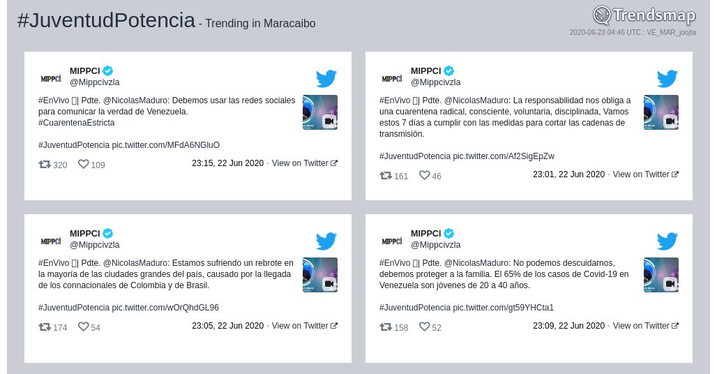TrendsMaracaibo's tweet photo. #juventudpotencia es ahora una tendencia en #Maracaibo

https://t.co/oP4VHrRCpX https://t.co/Vgh4MLhjPX