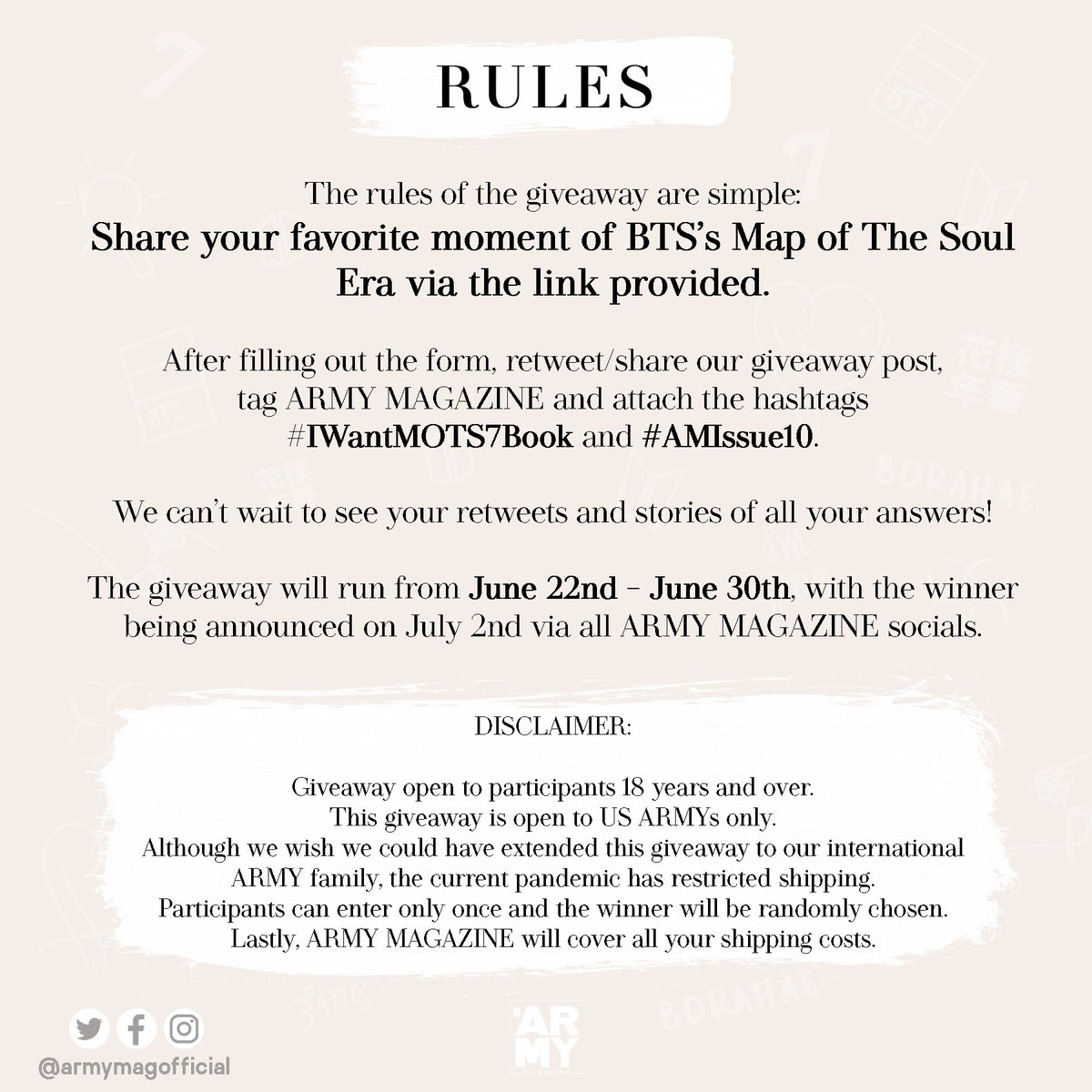 ARMYMAGofficial's tweet photo. .@ChironBks in collaboration with #ARMYMAGAZINE is celebrating @murraywsteinII latest book "MAP OF THE SOUL-7: Persona, Shadow,
& Ego in the World of @BTS_twt" by hosting a giveaway!
Click below & enter to win a copy of the #MOTS7 book now! Good Luck!
🔗https://t.co/egyS72XXfj https://t.co/xZbjdGXEqN