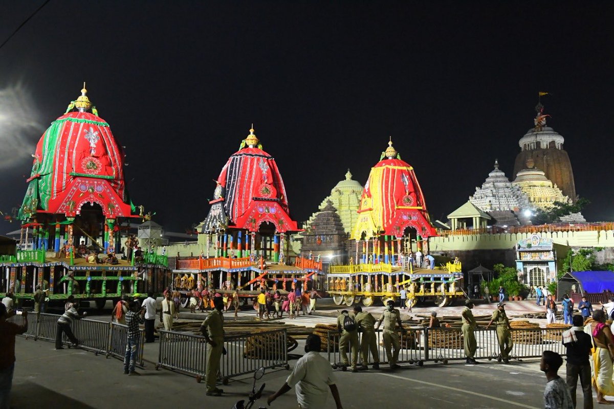 HE is the beginning; HE is the end. 
HE creates; HE destroys.

Pray, HE destroys our sorrows,  removes all obstacles and bless us to move on the path of Bliss.

#HappyRathyatra2020 
(pic:social media)