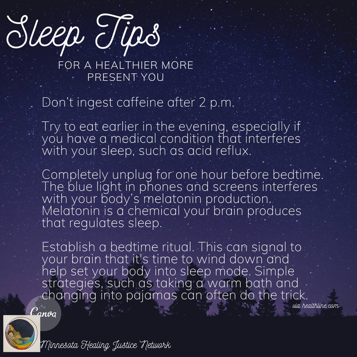 MnHealing's tweet photo. #sleep #sleeptips #supportmnhealingjustice
#supportPOC https://t.co/xZCSduRy8a
