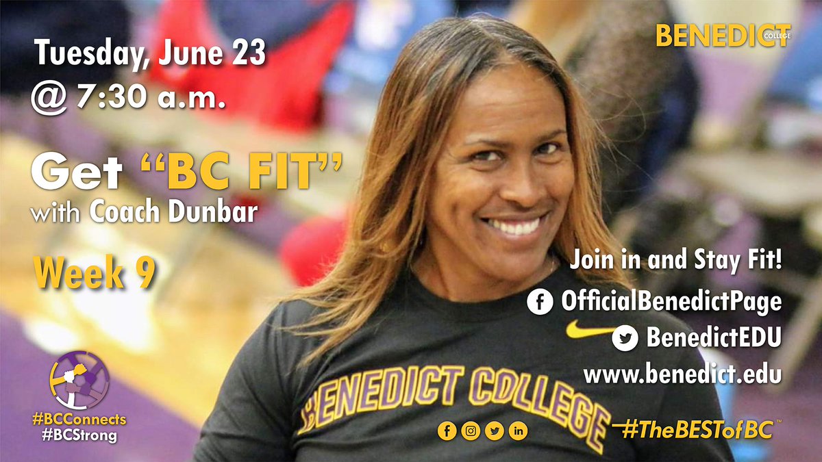 BenedictEDU's tweet photo. Join in! Stay Fit! #BCStrong #BCConnects #BCFit https://t.co/d9OEcFUdFX
