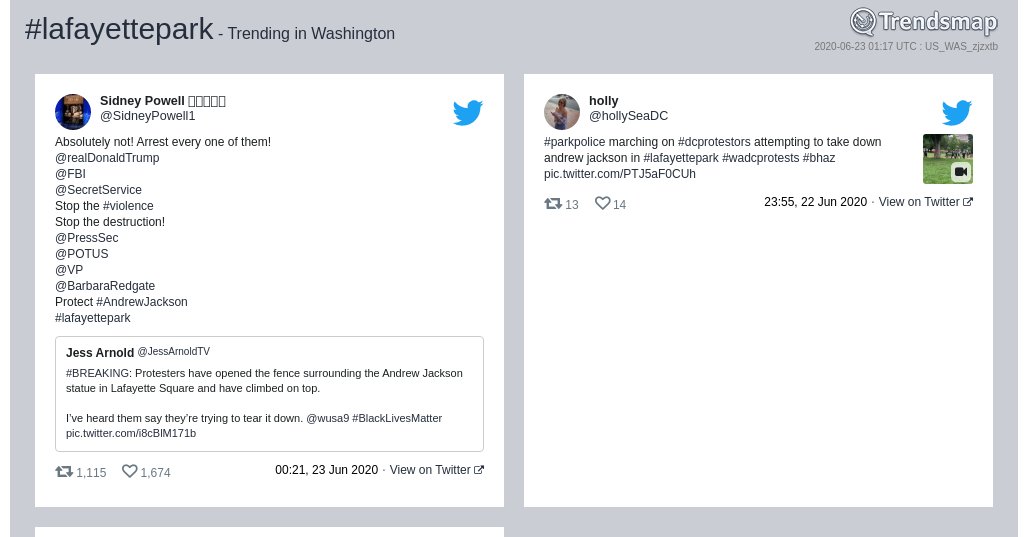 Trendsmap DC tweet media