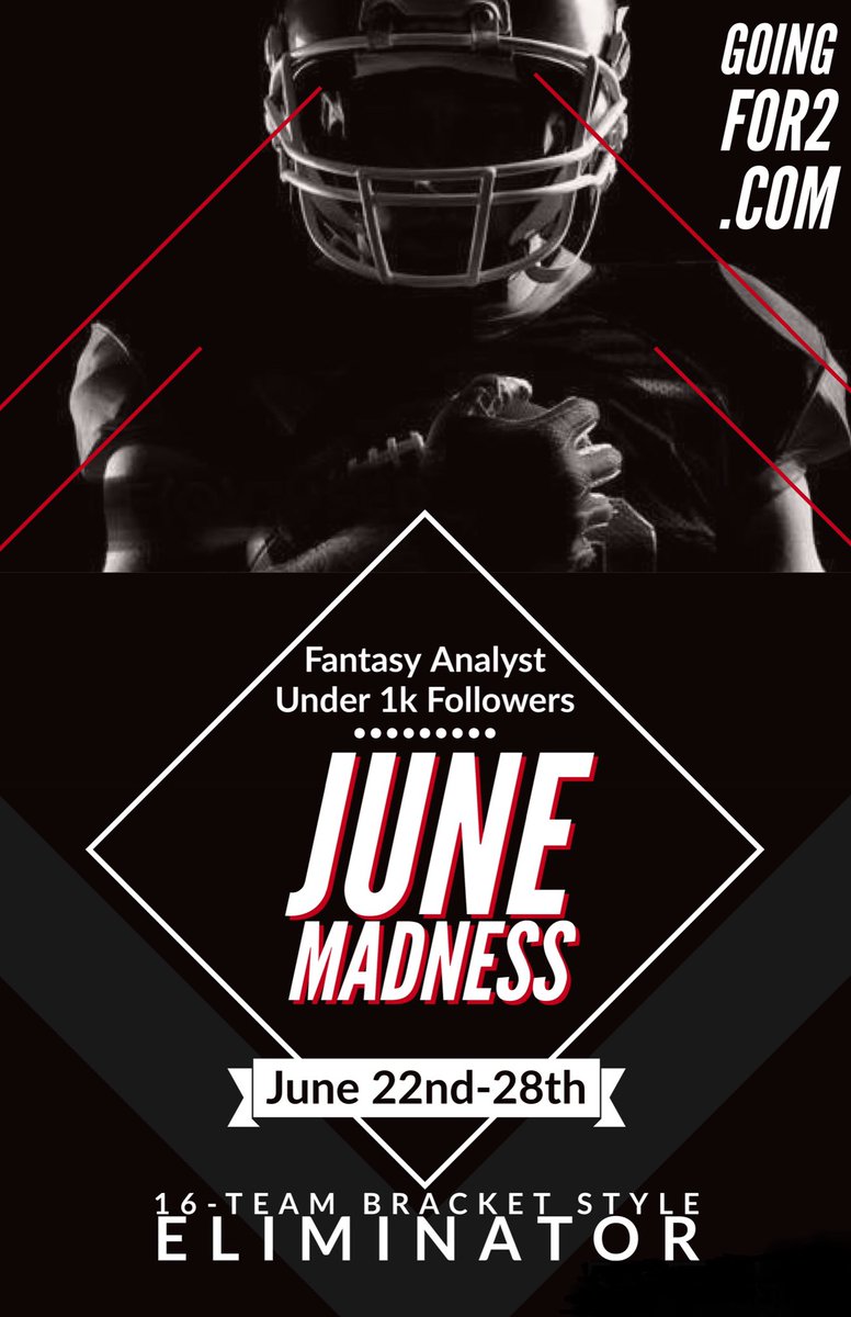 I’m putting together a 16-team bracket style eliminator poll with Twitter  #FantasyFootball analysts under 1k followers. Nominate your favorite analysts with fewer than 1k in the comments below. Winner will get an invite to a live show  @ArmchairFF.  @MyFantasyLeague