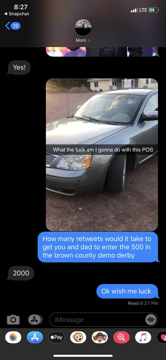 Got a new car and want my parents to put this car in the demo derby so i can watch it burn. Please help me.