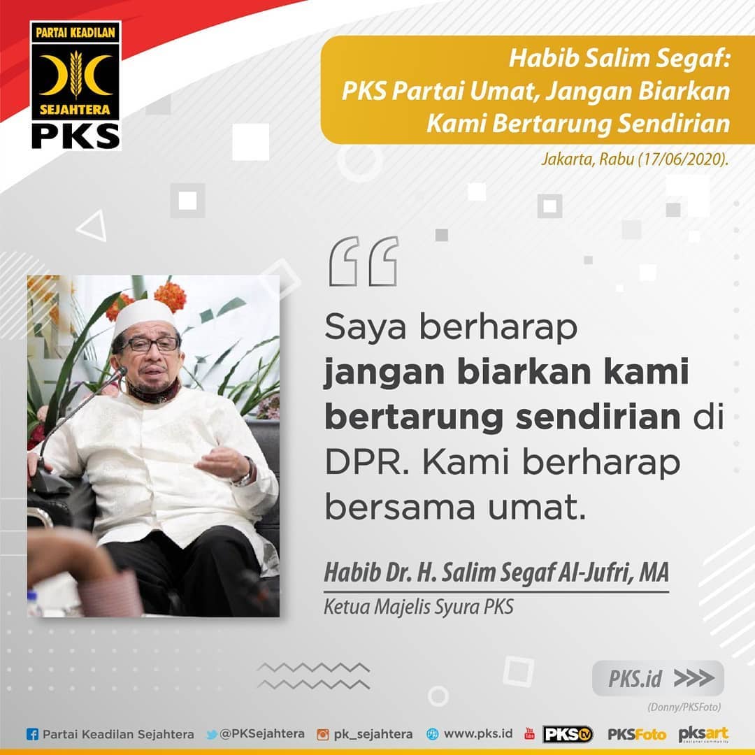 Partai ini milik umat. Mohon dukungan dan doanya selalu agar kerap mendatangkan maslahat. 
#partaiumat #habib #pecintahabaib #fraksipks #pks