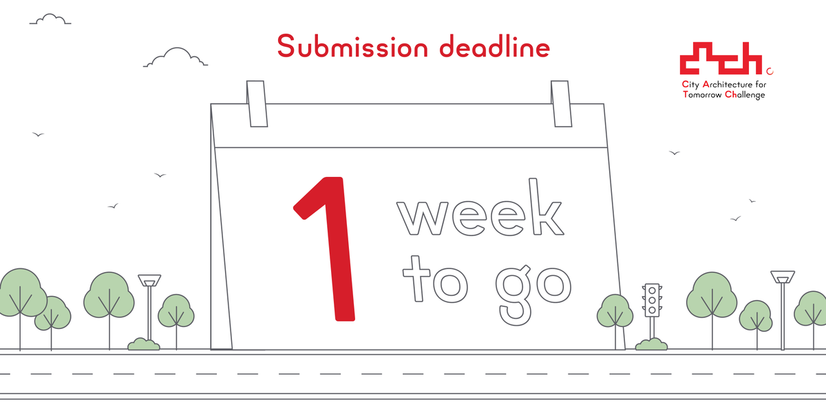 ToyotaMobFdn's tweet photo. We are exactly one week away from the entry submission deadline! Join the City Architecture for Tomorrow Challenge and contribute towards more efficient, innovative and sustainable cities: https://t.co/4RGMRjJ6LJ #CATCH2020 #MobilityForAll #Technology #Startups #CityPlanning https://t.co/lIa9pR6GKU