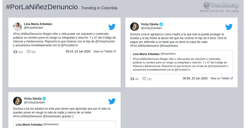 #porlaniñezdenuncio es ahora una tendencia en Colombia

trendsmap.com/r/CO_ecqodo