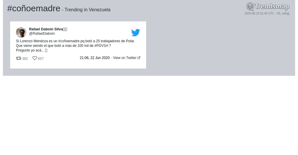 Trendsmap Venezuela tweet media