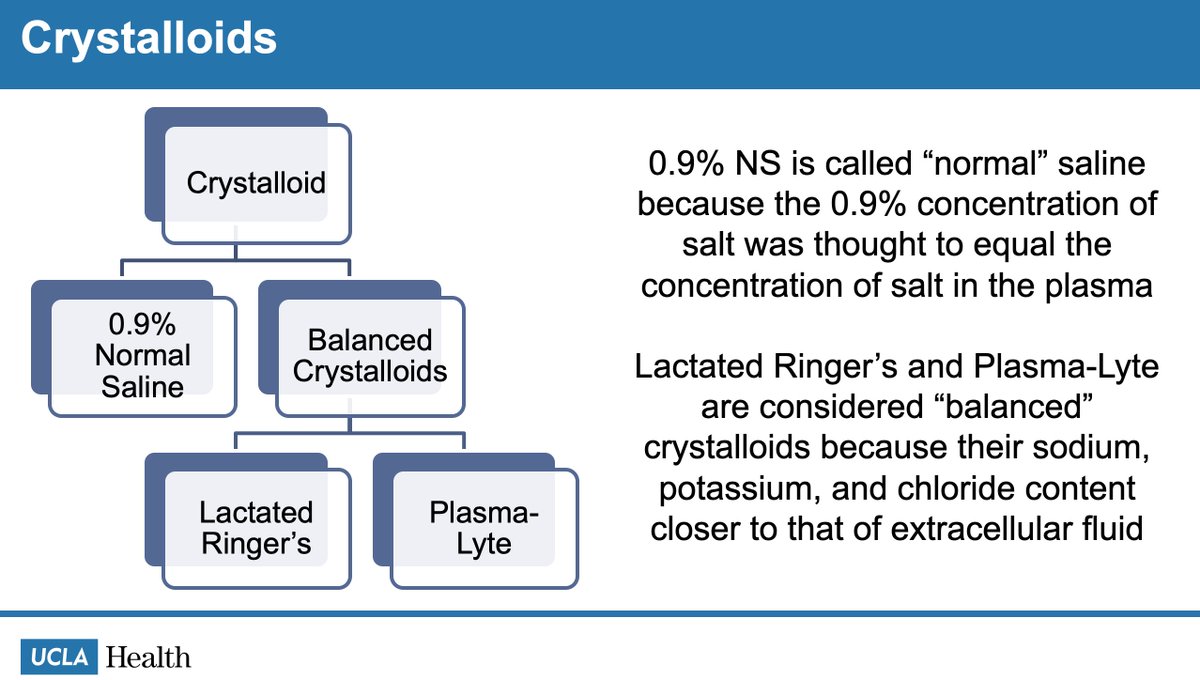 6/14 These are the most commonly used crystalloids in medicine, however you are allowed to make your own as well.