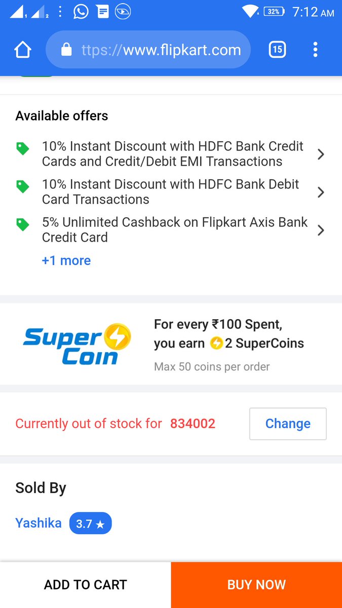 amritasri99's tweet photo. Why your lots of product are not available for pin no. - 834002 location?
I was also awaiting for sale.
@flipkartsupport https://t.co/VrdRcnzamP