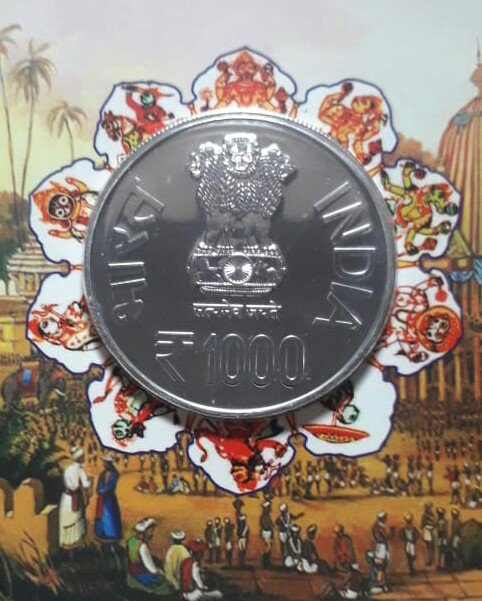 #Floral #Art on the auspicious occasion of #RathaJatra. Also sharing Commemorative Coin with Lord Jagannath on it minted by Mumbai Mint (Issued on the occasion of Nabakalebara 2015) from our collection. 
#JayJagannath #RathaJatra #ChariotFestival #FestivalsOfIndia #Puri #Odisha