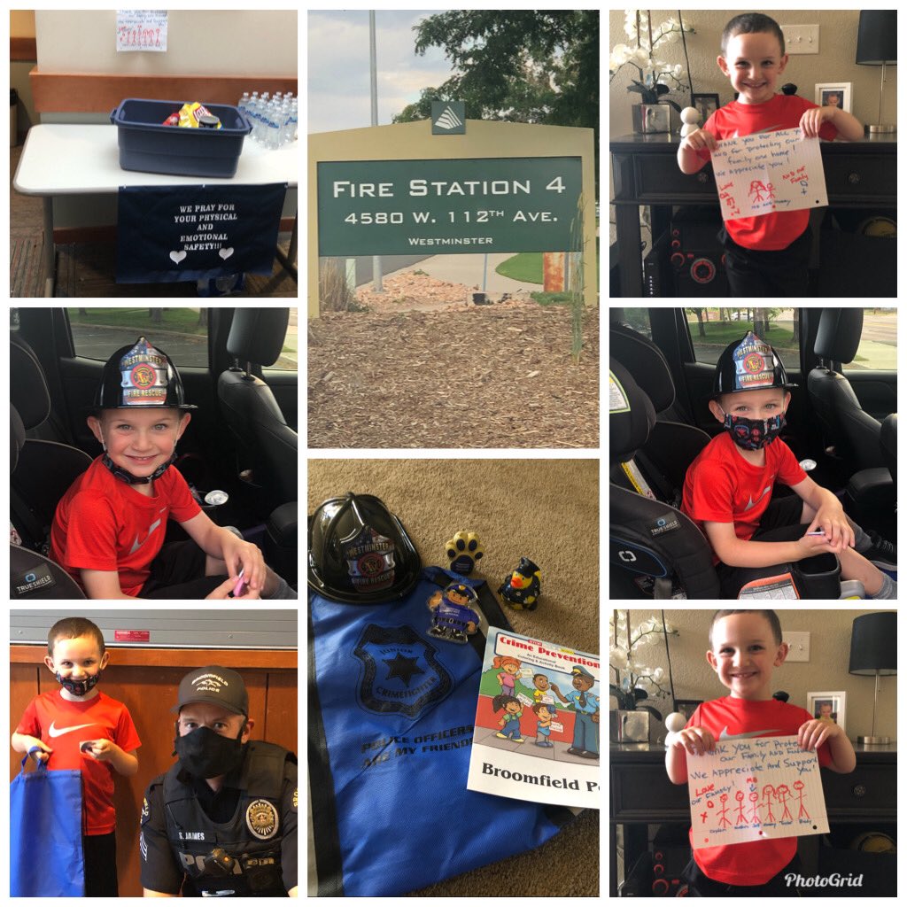 Jett wanted to make something nice to support our law enforcement! 
Thank you Broomfield Police and Westminster Fire for being so awesome to this little guy!!
#Broomfieldpolicedepartment
#Westminsterfirestation4