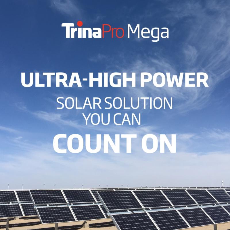 Trinasolar_APAC's tweet image. TrinaPro Mega is the ultra-high-power smart #PV solution for grid parity. 
With improved core component selection and system integration design, the solution enhances ultra-high power #module performance and reduces the LCOE, bringing stable investment return.