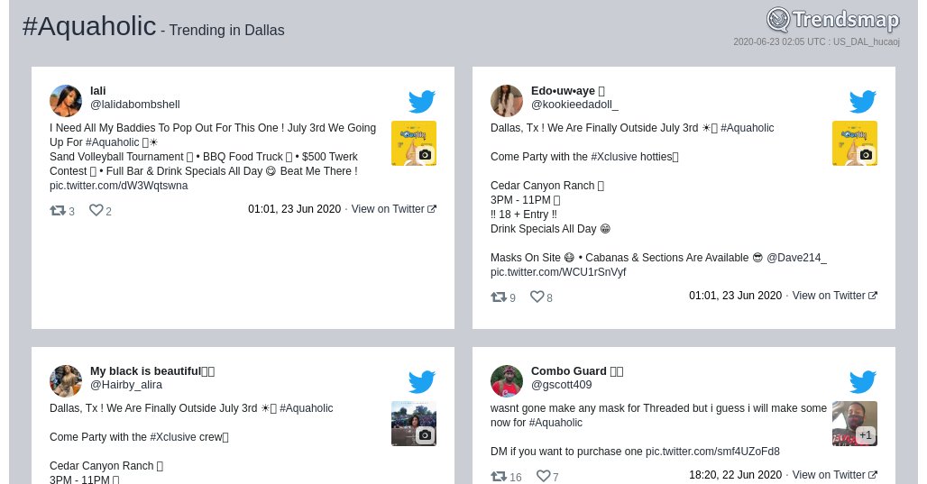 #aquaholic is now trending in #Dallas

trendsmap.com/r/US_DAL_hucaoj