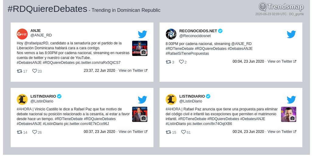 #rdquieredebates es ahora una tendencia en Dominican Republic

trendsmap.com/r/DO_gryrhk