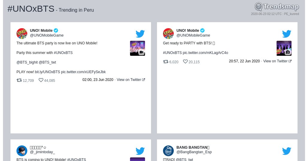 #unoxbts es ahora una tendencia en Peru

trendsmap.com/r/PE_kunred
