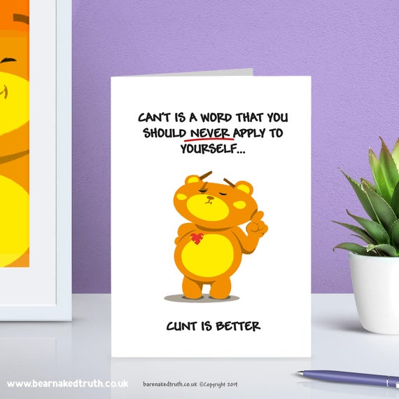 "Can't is a word that you should never apply to yourself... C*nt is better" 😜
We love a little bit of Bear Faced Cheek! etsy.me/3bUMzKQ