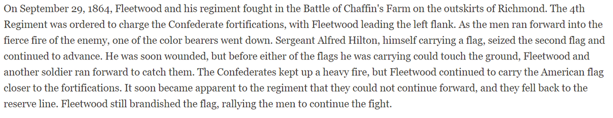 America needs to hear more about Christian Fleetwood /3:  https://www.battlefields.org/learn/biographies/christian-fleetwood