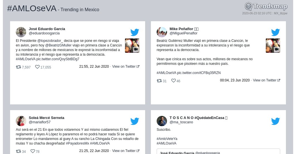 #amloseva es ahora una tendencia en Mexico

trendsmap.com/r/MX_titzpw
