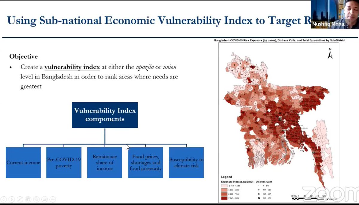 3/ - Relatedly, create a vulnerability index based on pre-COVID poverty, remittance share, current income, food prices and climate risk susceptibility to rank areas where support need is greatestIntegrate these indices/mapping