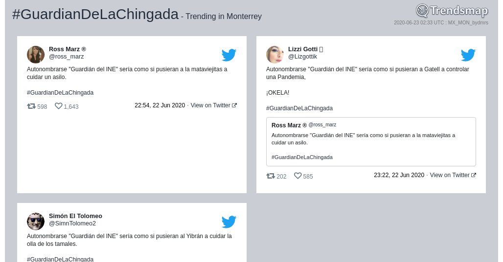 #guardiandelachingada es ahora una tendencia en #Monterrey

trendsmap.com/r/MX_MON_bydmrs
