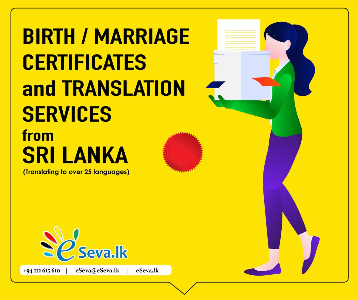 esevalk's tweet image. Lost your Birth/ Marriage or other certificates and no one to get those done in Sri Lanka? eSeva.lk will securely get a copy of your original birth/ marriage certificate and send it to your address in Sri Lanka...
eseva.lk/caretakers-ser…