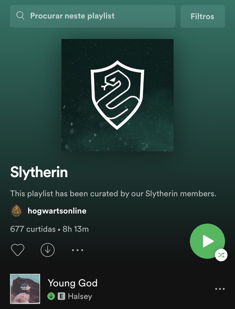 mikkerl's tweet image. podem até nos odiar, mas a playlist de slytherin é a melhor