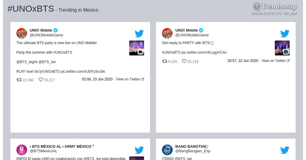 #unoxbts es ahora una tendencia en Mexico

trendsmap.com/r/MX_ofjcrf