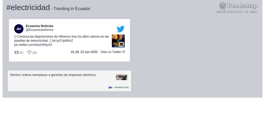 Trendsmap Ecuador tweet media