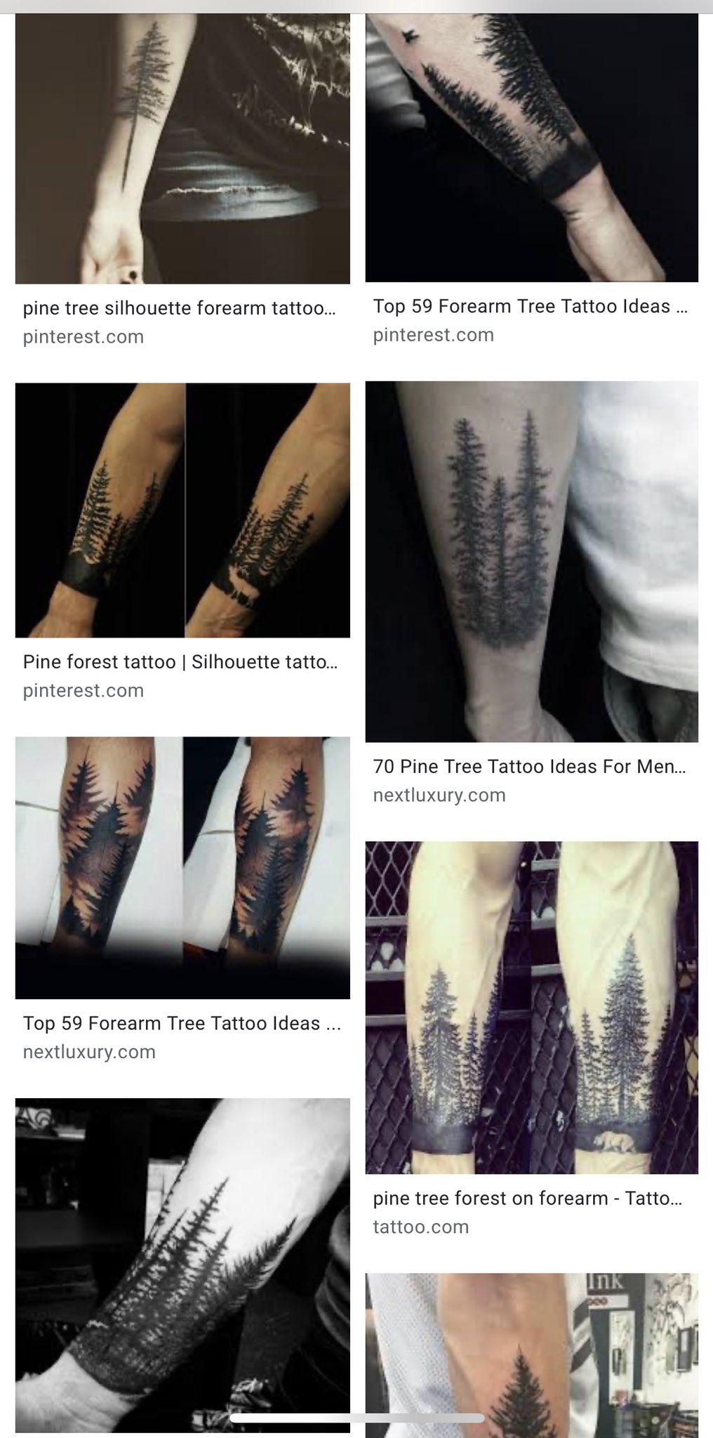Little Pine Tree Temporary Tattoo  Set of 3  Little Tattoos