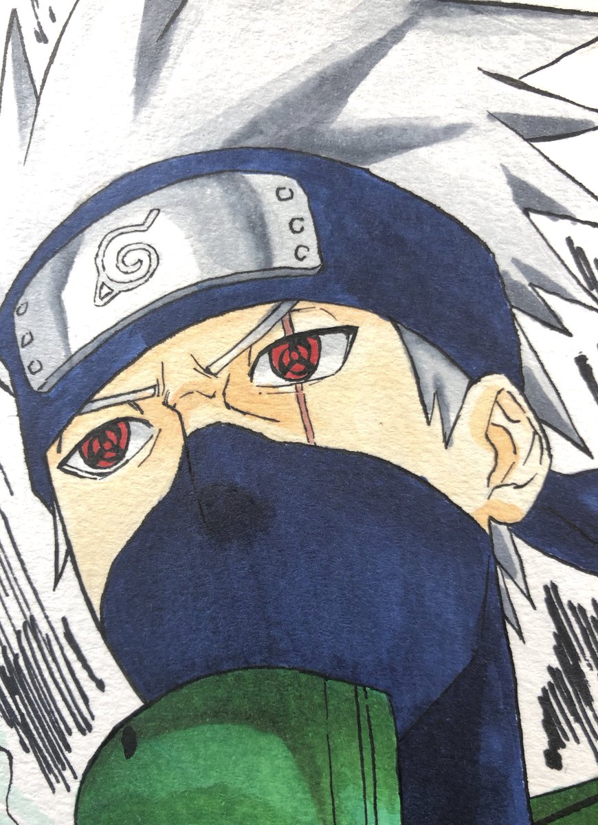 けいし虫 Auf Twitter カカシ オビト の万華鏡写輪眼1番好き Naruto はたけカカシ 雷切 コピック 絵描きさんと繋がりたい