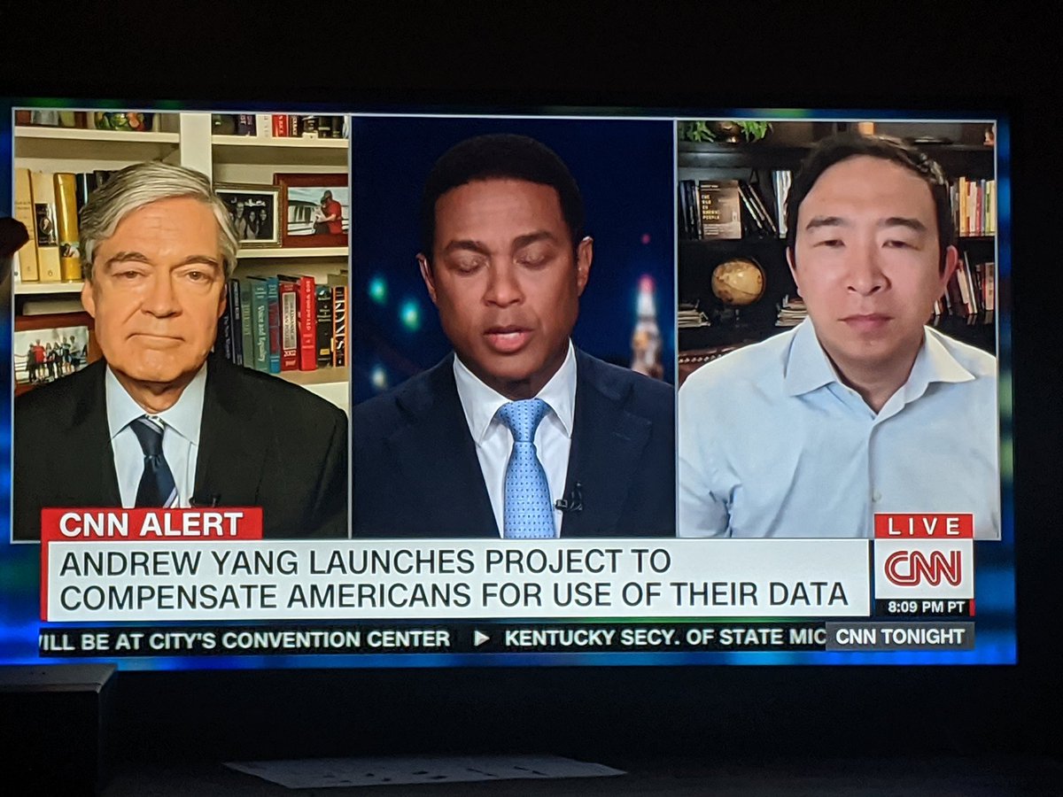 district12kitty's tweet image. Ooooo @AndrewYang is on @CNN with @donlemon right now championing our data rights!!! Ddpforall.com

#paythepeople #datadividendforall
#DataDividendProject

ha! Got everyone mid-movement 🤣🤣🤪💜