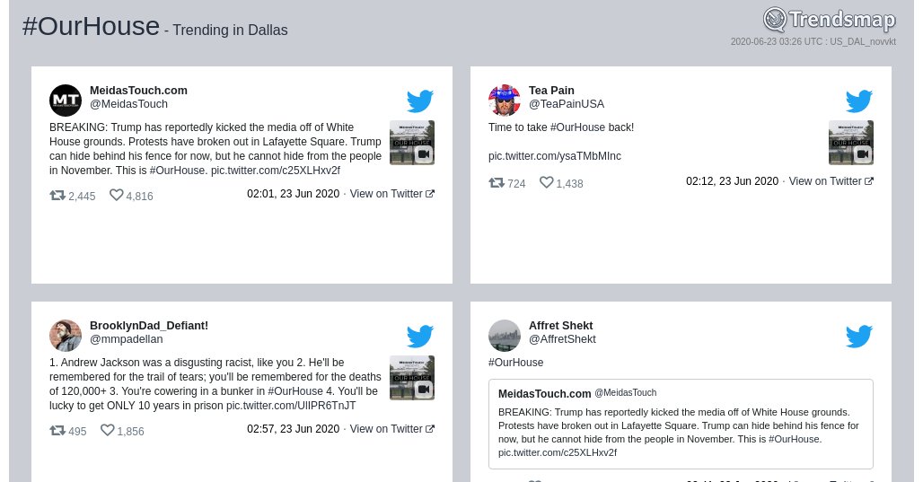 #ourhouse is now trending in #Dallas

trendsmap.com/r/US_DAL_novvkt